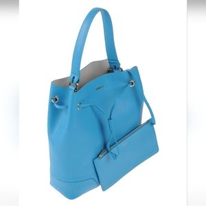 Fula bucket purse in turquoise blue